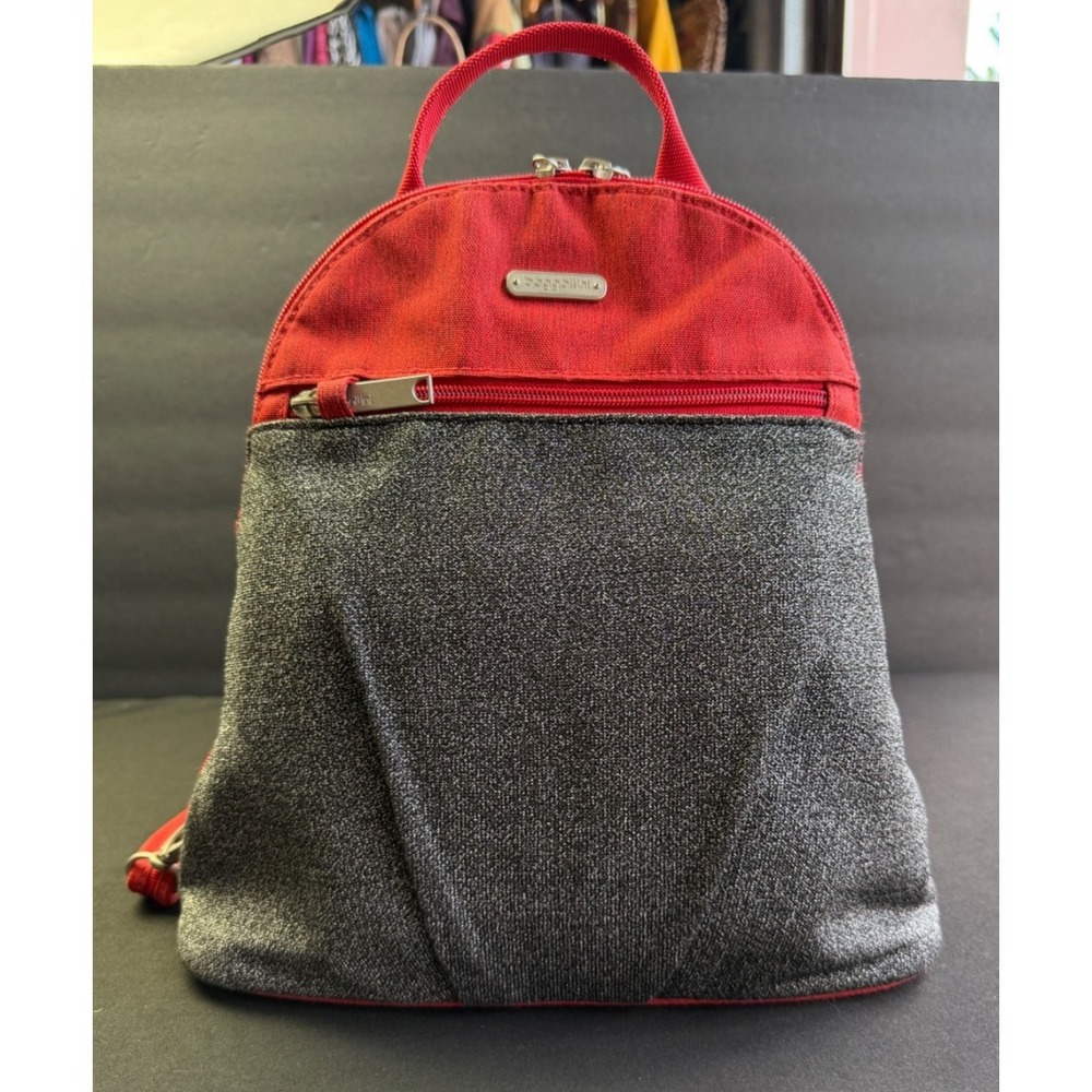 Baggallini Convertible Backpack Sling Bag Red Travel Everyday Purse Minimalist